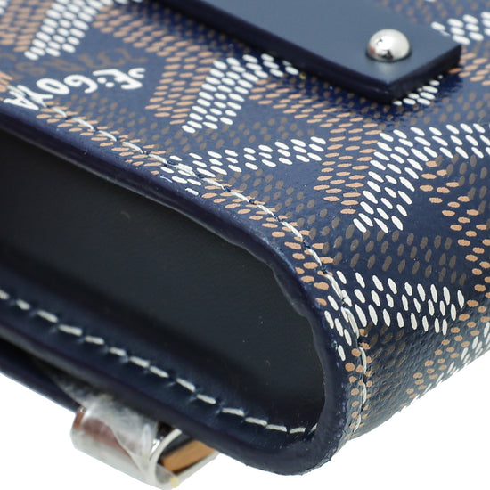 Goyard, Bags, Goyard Navy Blue Ine Coated Canvas And Leather Mini Monte  Carlo Phone Case