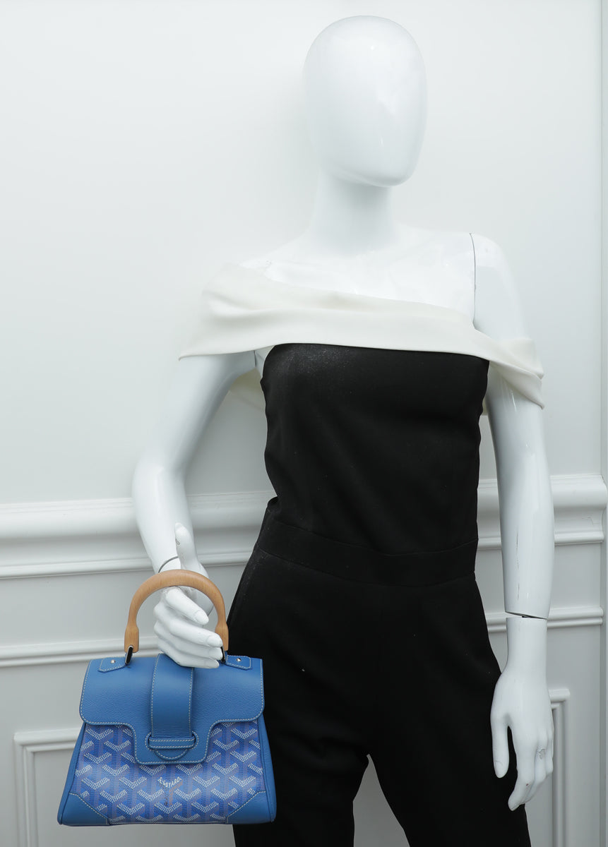 Goyard Structured Saigon Mini Dark Blue Goyardine Palladium Hardware –  Madison Avenue Couture
