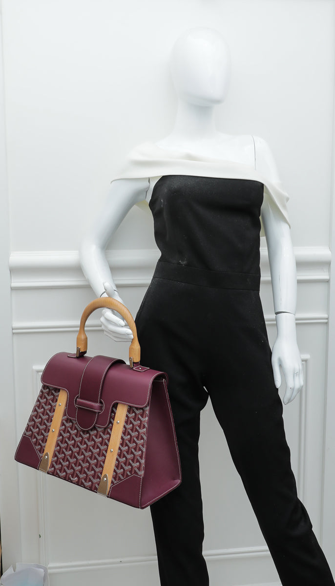 Women's Goyard Goyardine Saigon PM Luxury Leather Tote Bag