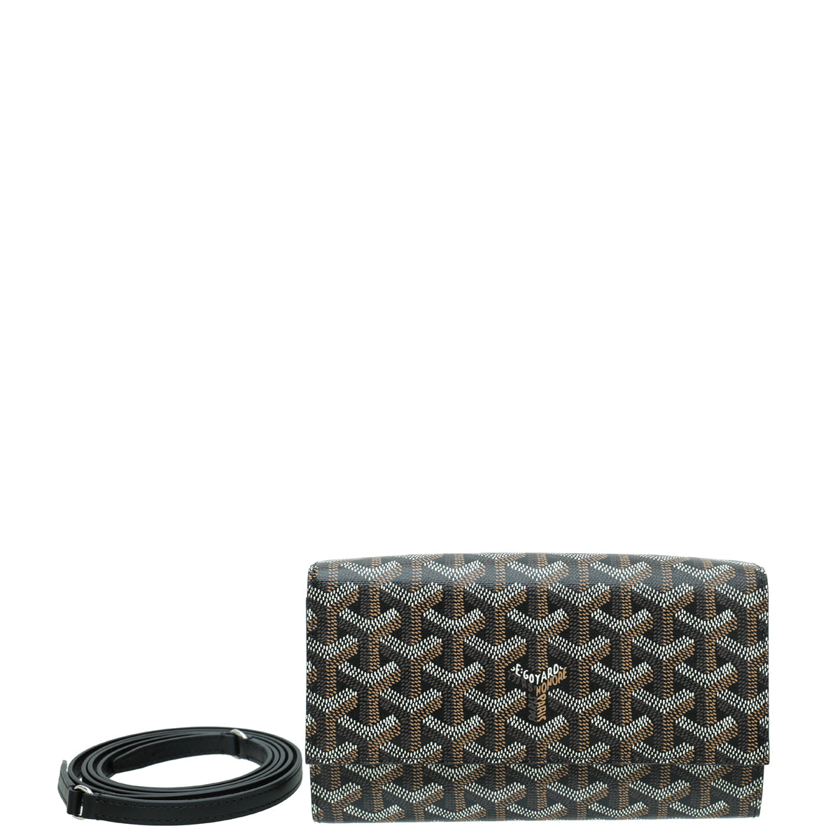 Goyard Black Varenne Continental Wallet w/Strap-Goyard-THE CLOSET