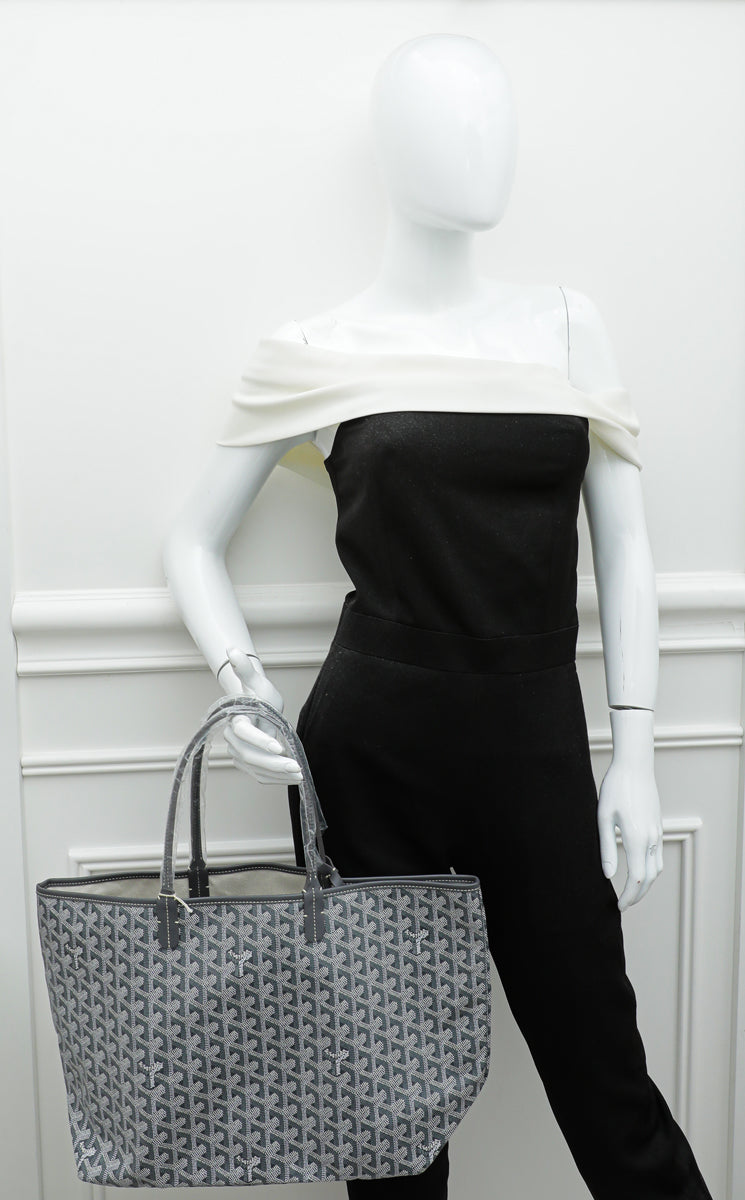 Goyard Goyardine Grey St. Louis PM Tote Bag Palladium Hardware – Madison  Avenue Couture