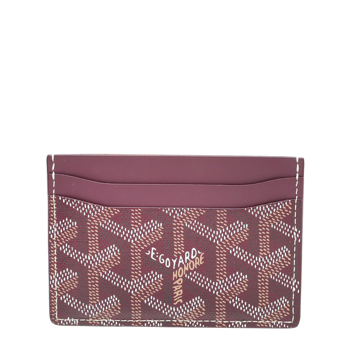 Goyard Burgundy Goyardine Saint Card Holder-Goyard-THE CLOSET