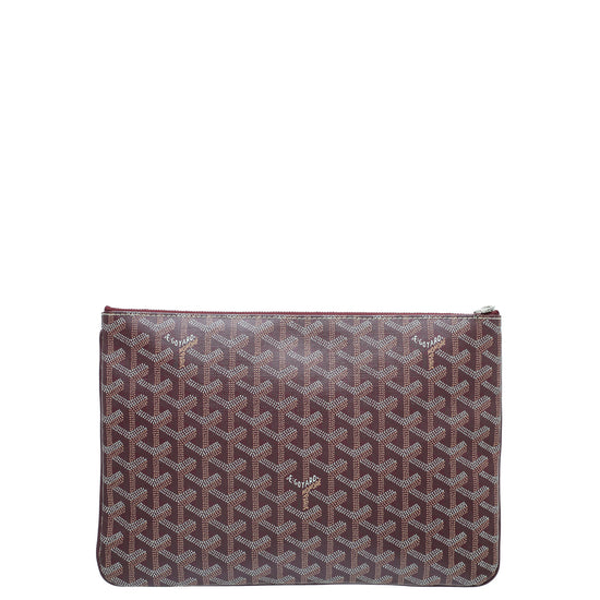 Goyard Burgundy Goyardine Senat MM Pouch