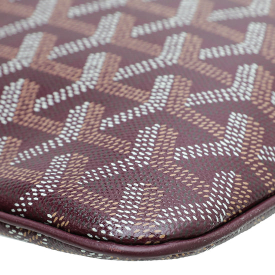 Goyard Burgundy Goyardine Senat MM Pouch