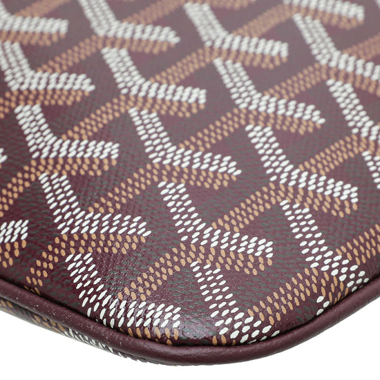 Goyard Burgundy Goyardine Senat Pouch with Heart Print