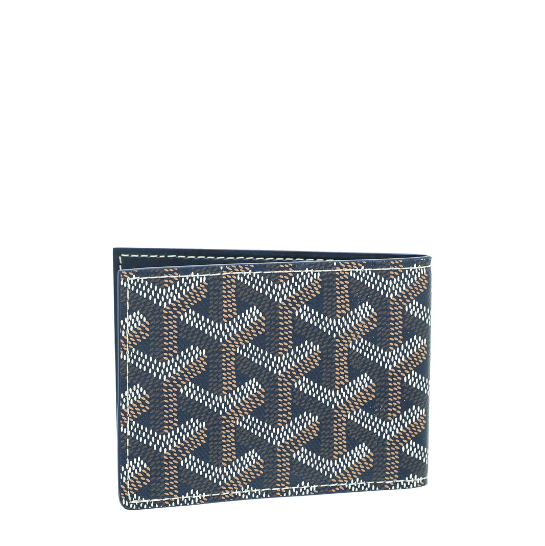 Goyard Navy Blue Goyardine Insert Victoire Card Wallet-Goyard-THE CLOSET