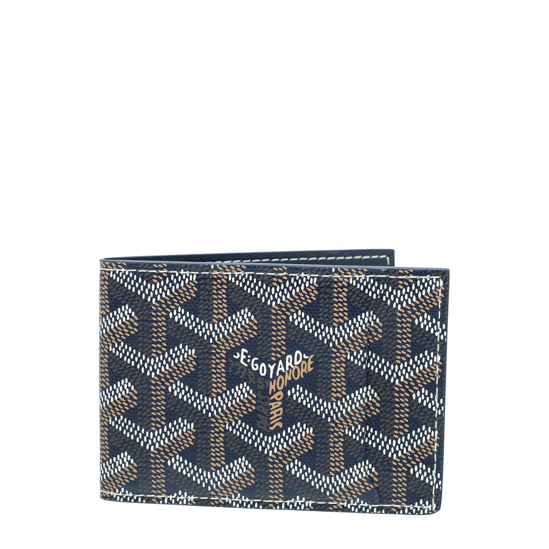 Goyard Navy Blue Goyardine Insert Victoire Card Wallet-Goyard-THE CLOSET