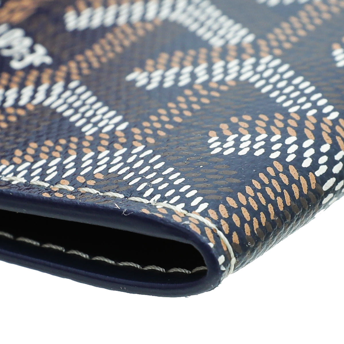 Goyard Navy Blue Goyardine Insert Victoire Card Wallet