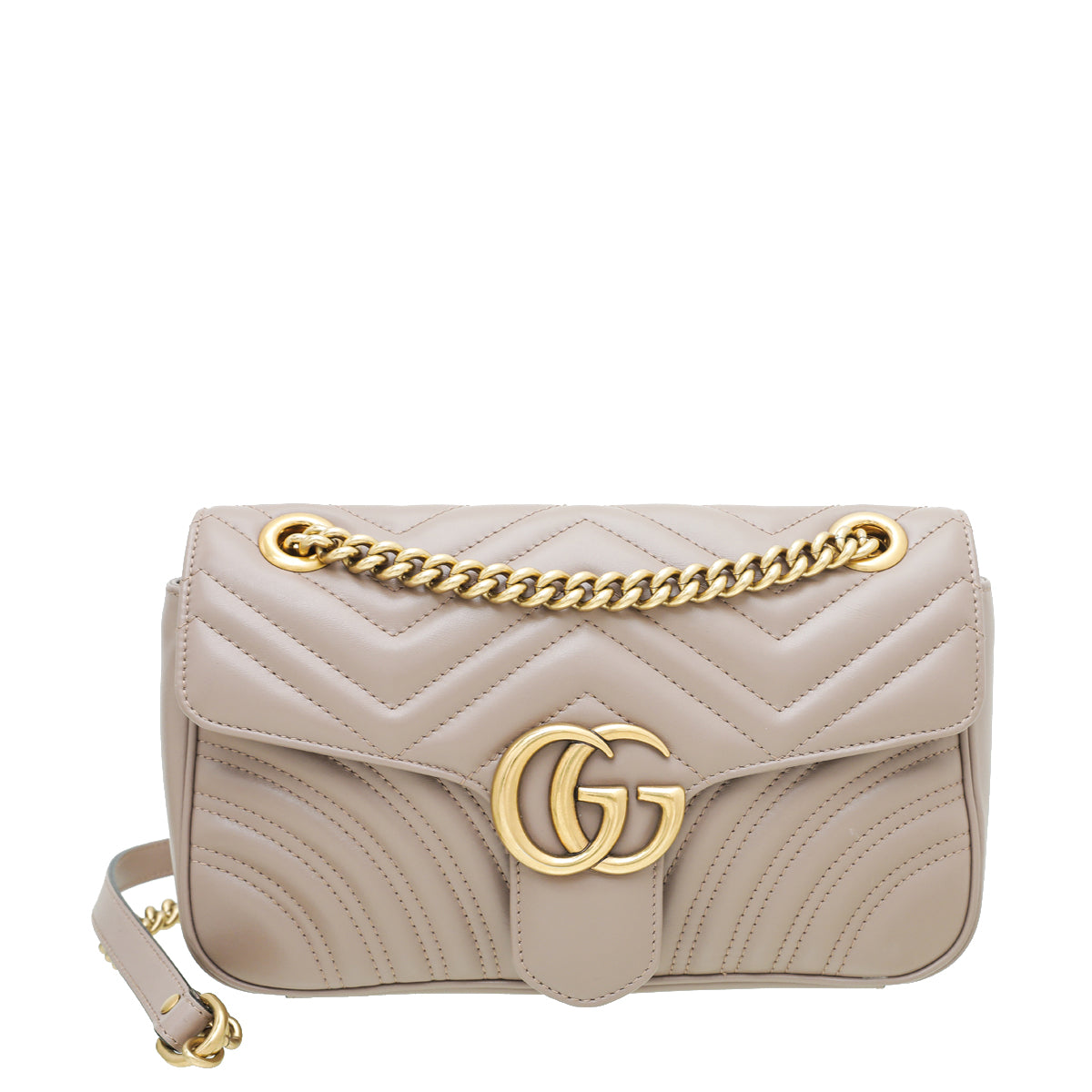 Gucci GG Marmont matelassé mini bag Cream Leather ref.241489 - Joli Closet