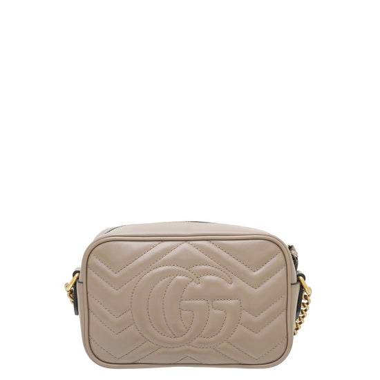Gucci GG Marmont Matelasse Mini Camera Bag Dusty Pink in Leather