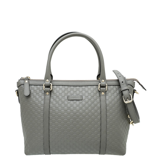 Gucci Grey GG Microguccissima Tote Bag