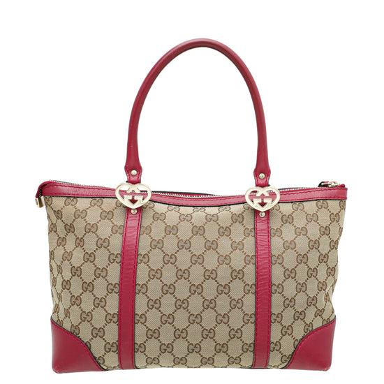 Gucci 'heart' Shoulder Bag in Red | Lyst