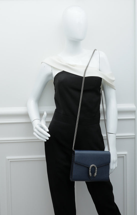 Gucci Navy Blue Dionysus Mini Chain Bag