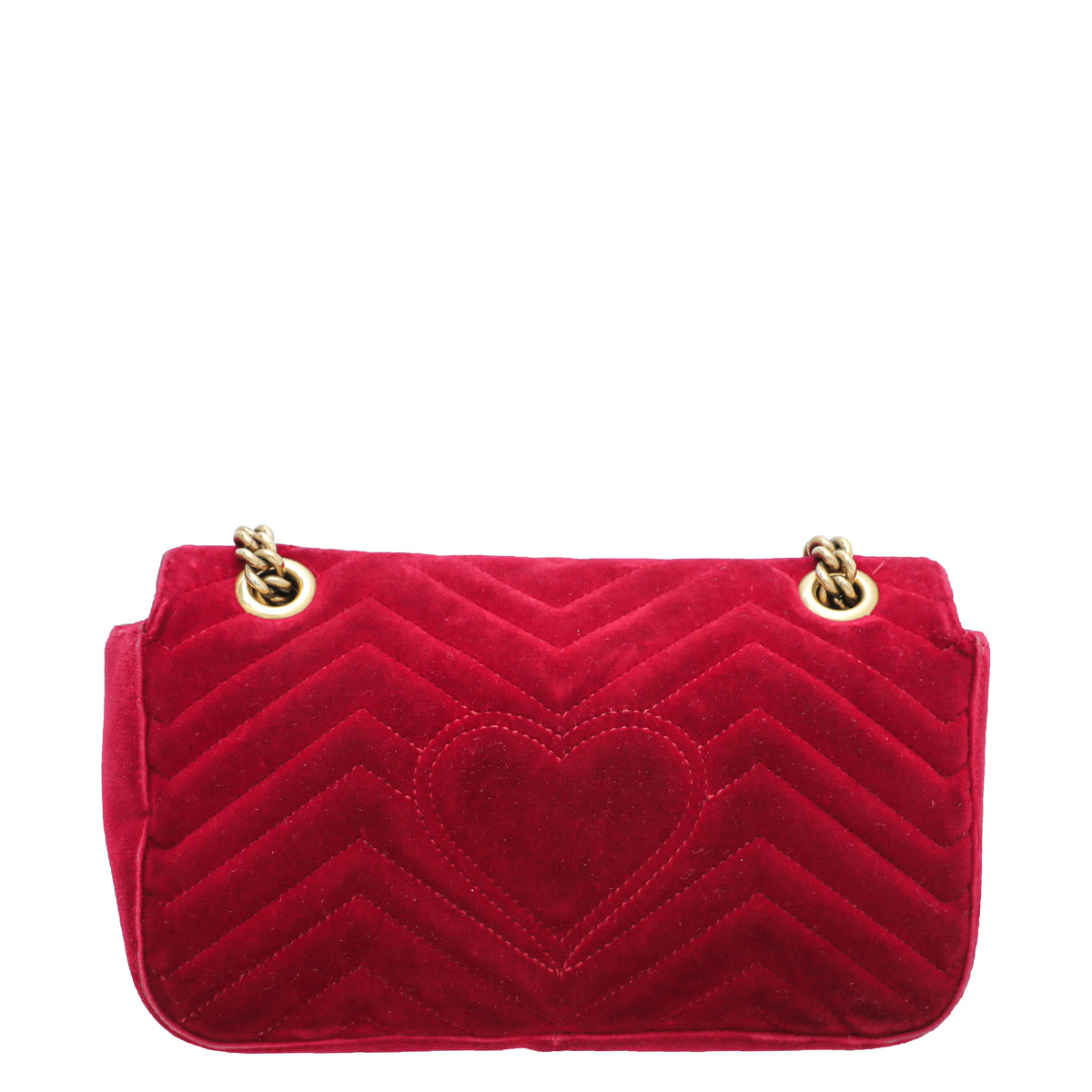 Gucci Red GG Velvet Marmont Small Bag-Gucci-THE CLOSET