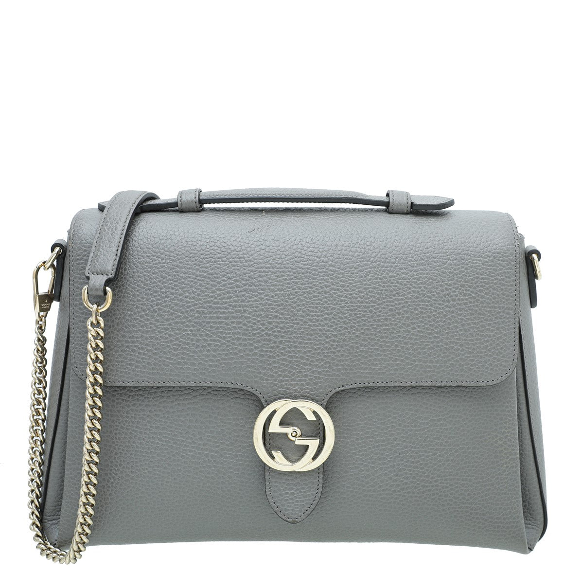 Gucci Grey G Interlocking Top Handle Medium Bag-Gucci-THE CLOSET
