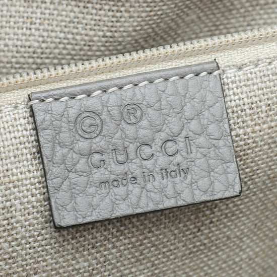 Gucci Grey G Interlocking Top Handle Medium Bag