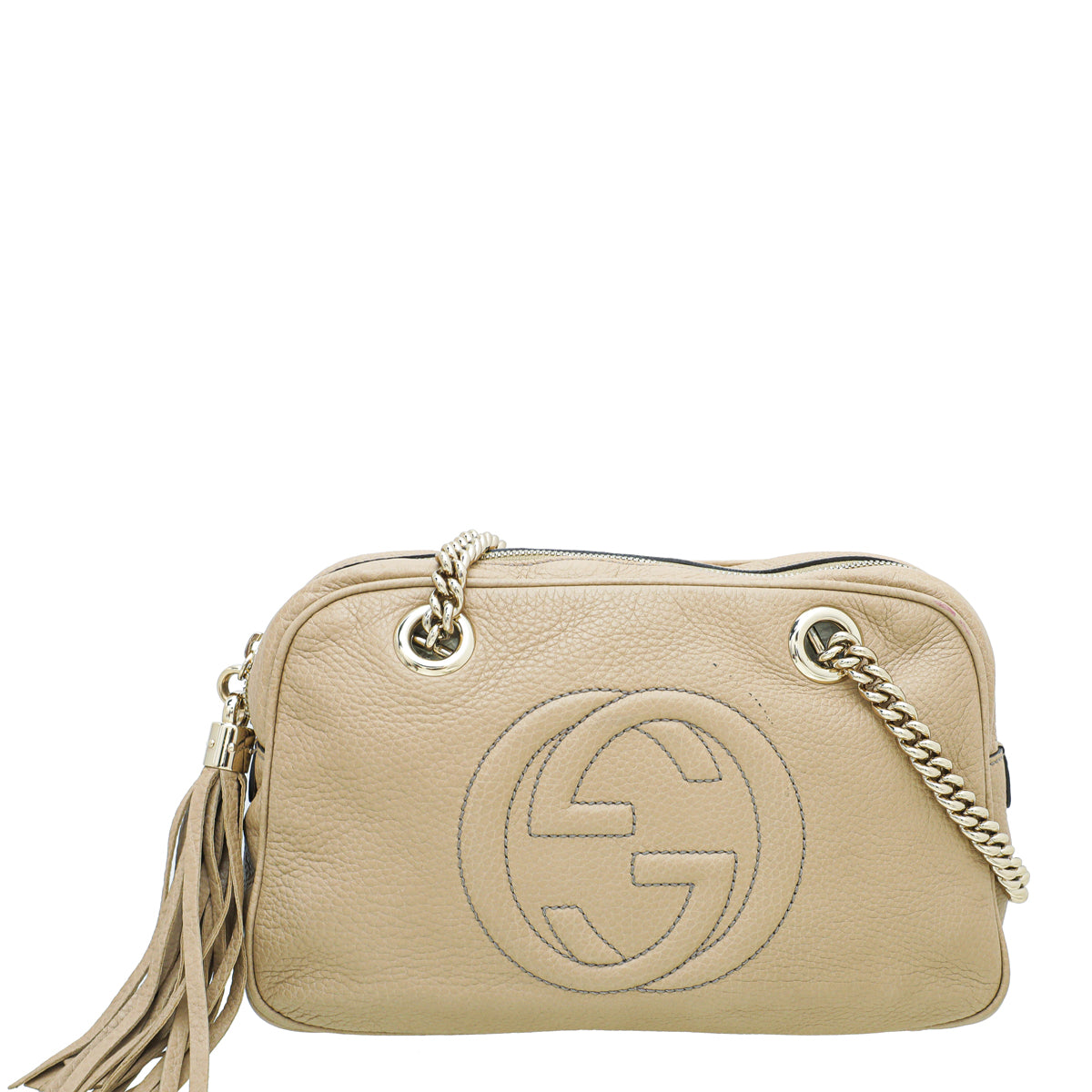 Gucci Beige Soho Tassel Chain Bag-Gucci-THE CLOSET
