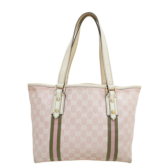 Gucci Pink GG Web Jolicoeur Tote Bag