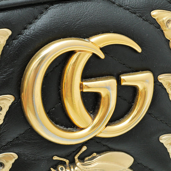 GUCCI Marmont Animal Studs Large Black Leather Backpack NWT Unisex