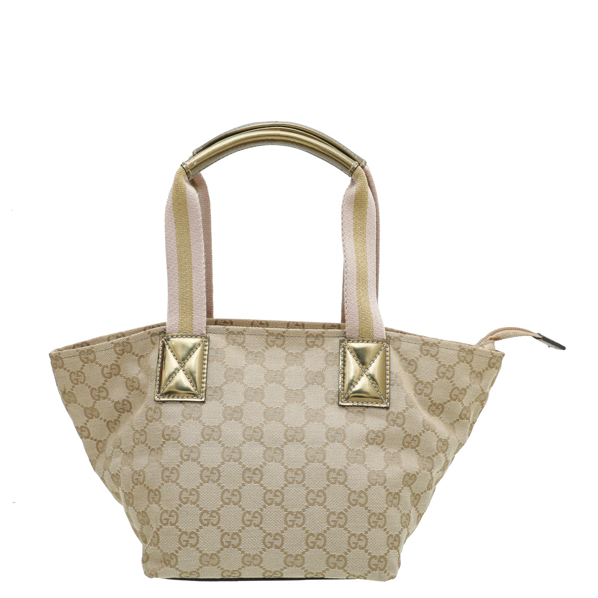 Gucci Bicolor GG Web Handle Bucket Small Tote Bag-Gucci-THE CLOSET