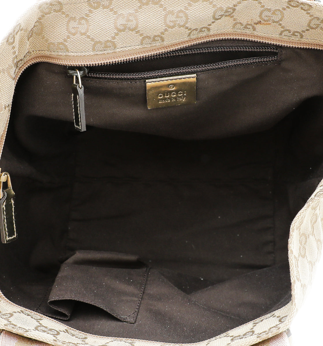 Gucci Bicolor GG Web Handle Bucket Small Tote Bag
