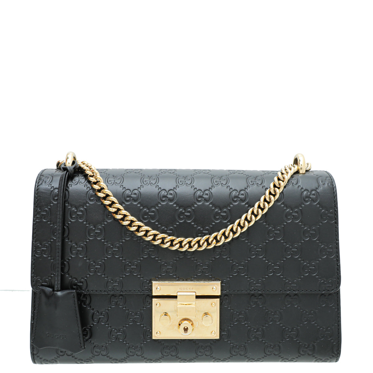 Gucci Black GG Guccissima Padlock Medium Bag-Gucci-THE CLOSET