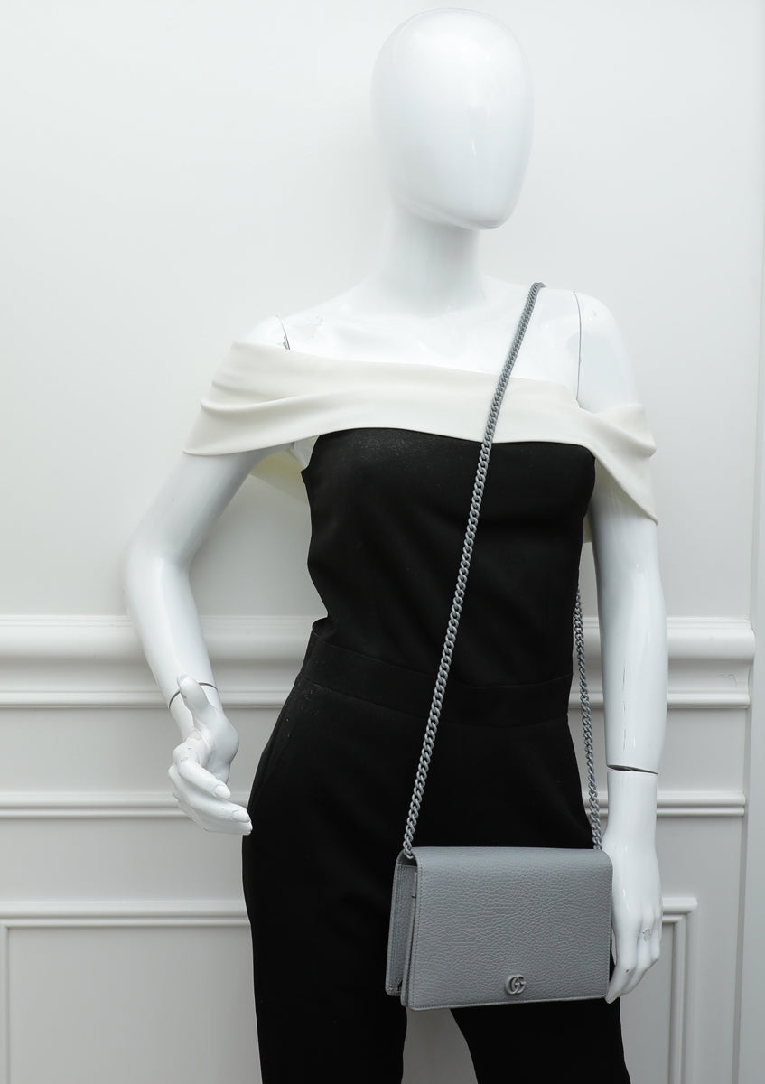Gucci Grey GG Marmont Mini Chain Bag – The Closet