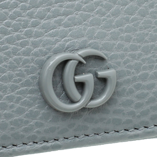 GG Marmont mini chain bag in light grey leather