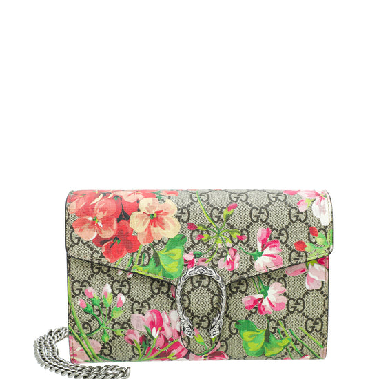 Gucci Ebony Multicolor GG Supreme Blooms Mini Dionysus Chain Bag