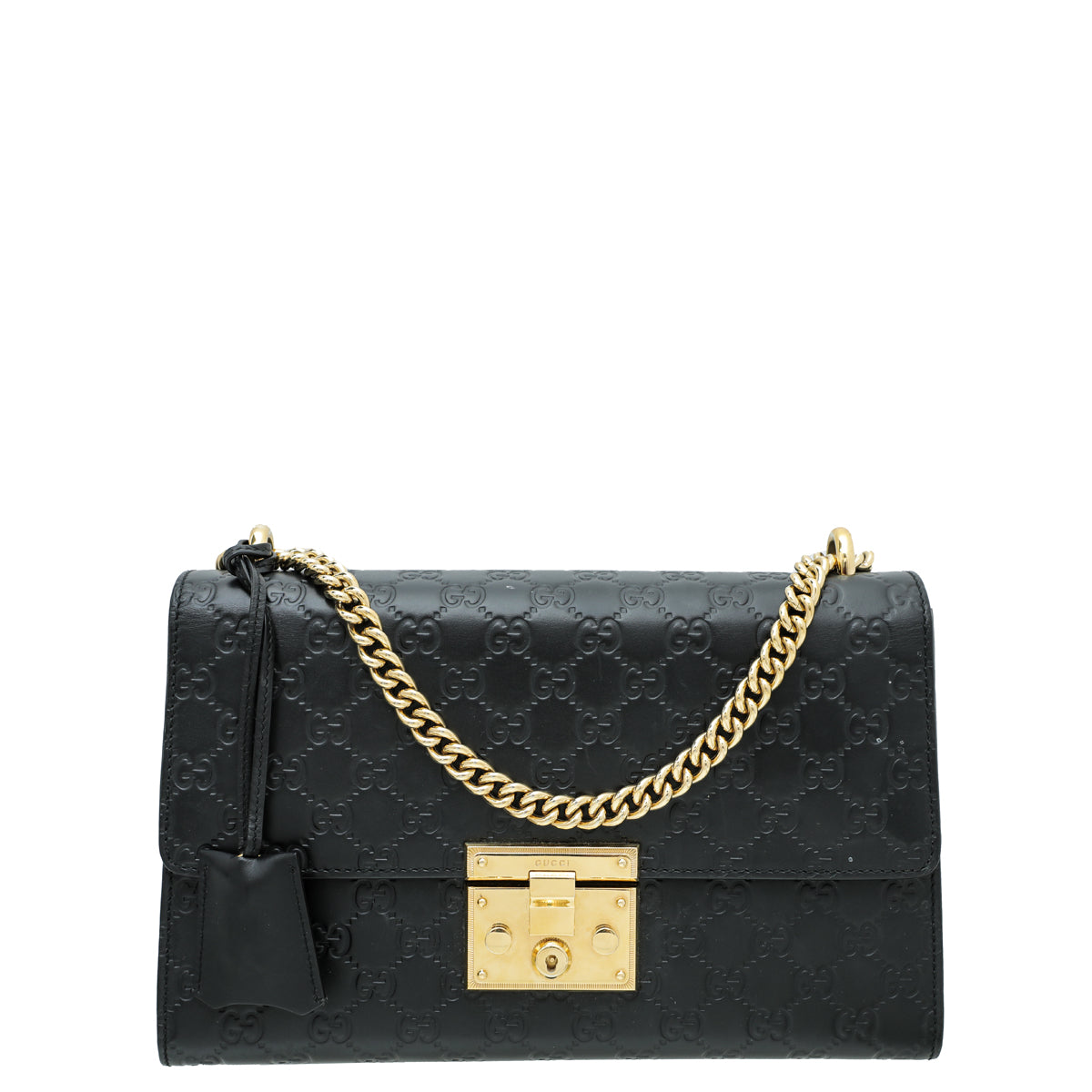 Gucci Black Guccissima Padlock Medium Bag-Gucci-THE CLOSET