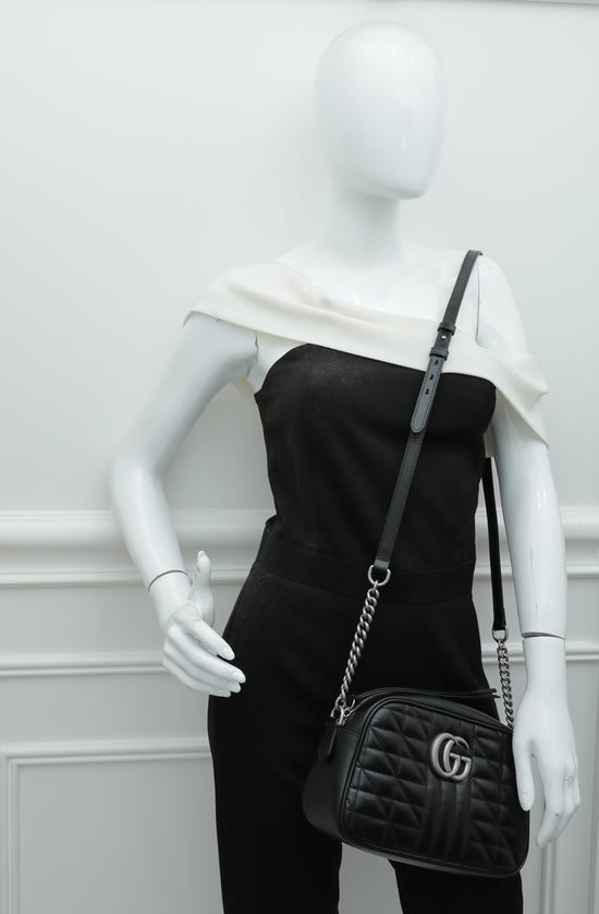 Gucci Black GG Marmont Camera Small Shoulder Bag