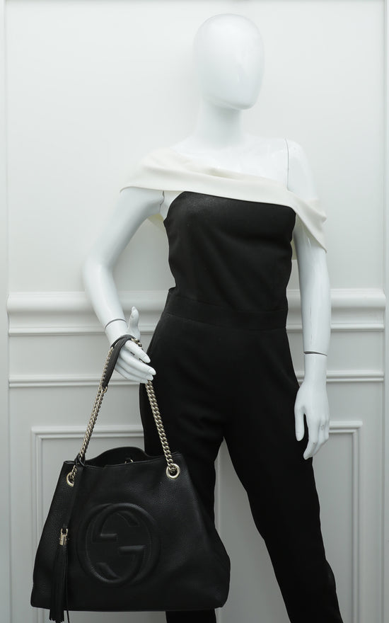 Gucci Black Soho Tassel Tote Medium Bag