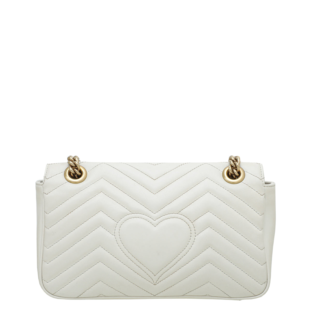 Gucci White GG Marmont Small Flap Bag