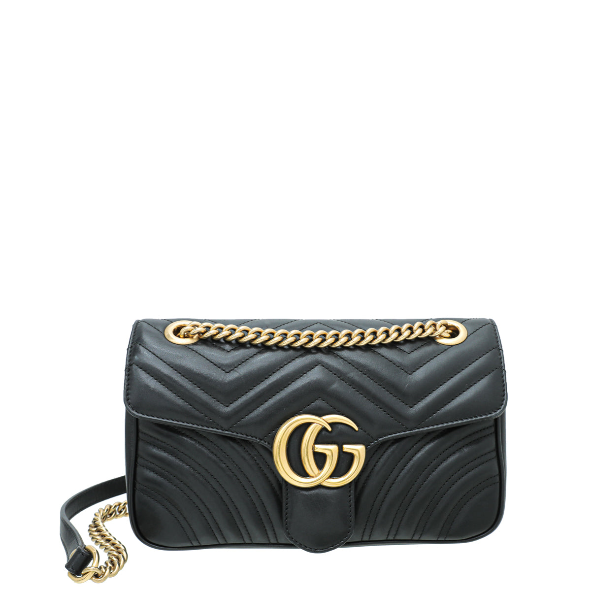 Gucci Black GG Marmont Small Flap Bag-Gucci-THE CLOSET