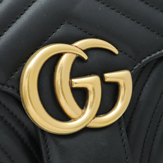 Gucci Black GG Marmont Small Flap Bag