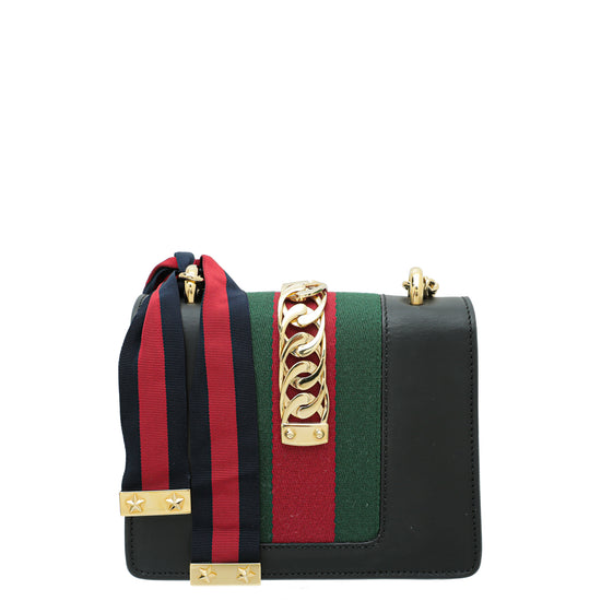 Gucci Black Sylvie Mini Chain Flap Bag
