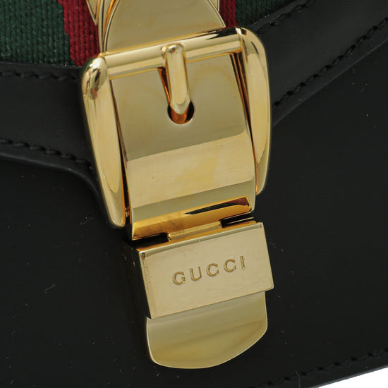 Gucci Black Sylvie Mini Chain Flap Bag