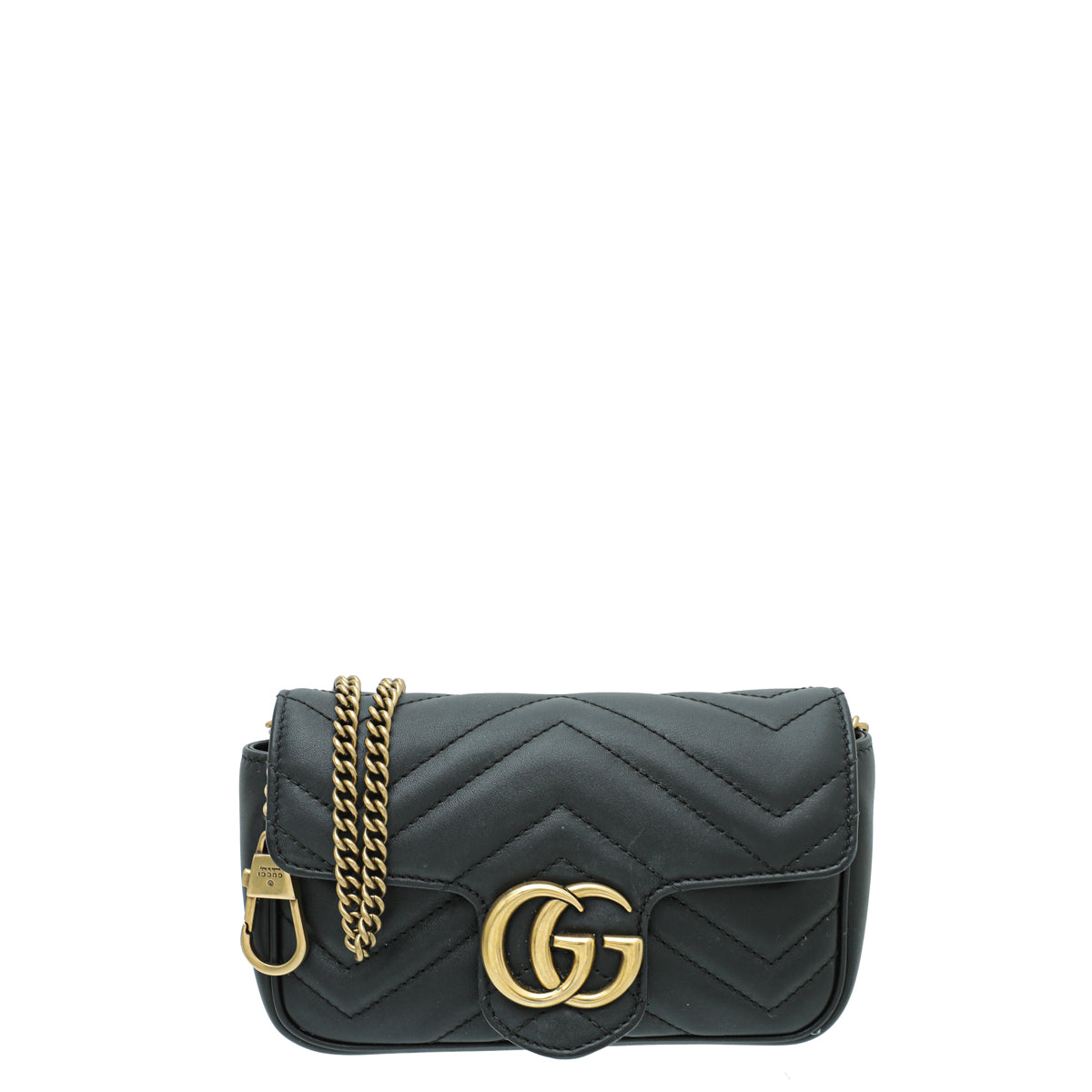 Gucci Black GG Marmont Super Mini Bag-Gucci-THE CLOSET