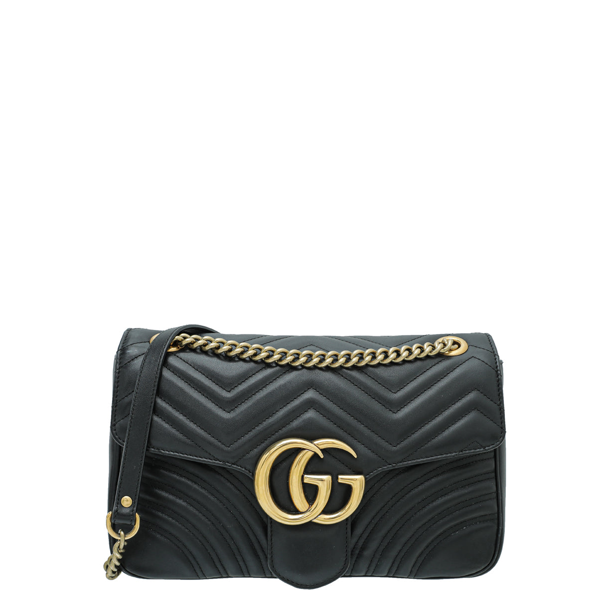 Gucci Black GG Marmont Medium Bag-Gucci-THE CLOSET
