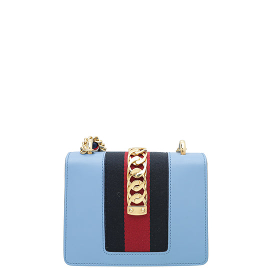 Gucci Blue Sylvie Mini Chain Flap Bag