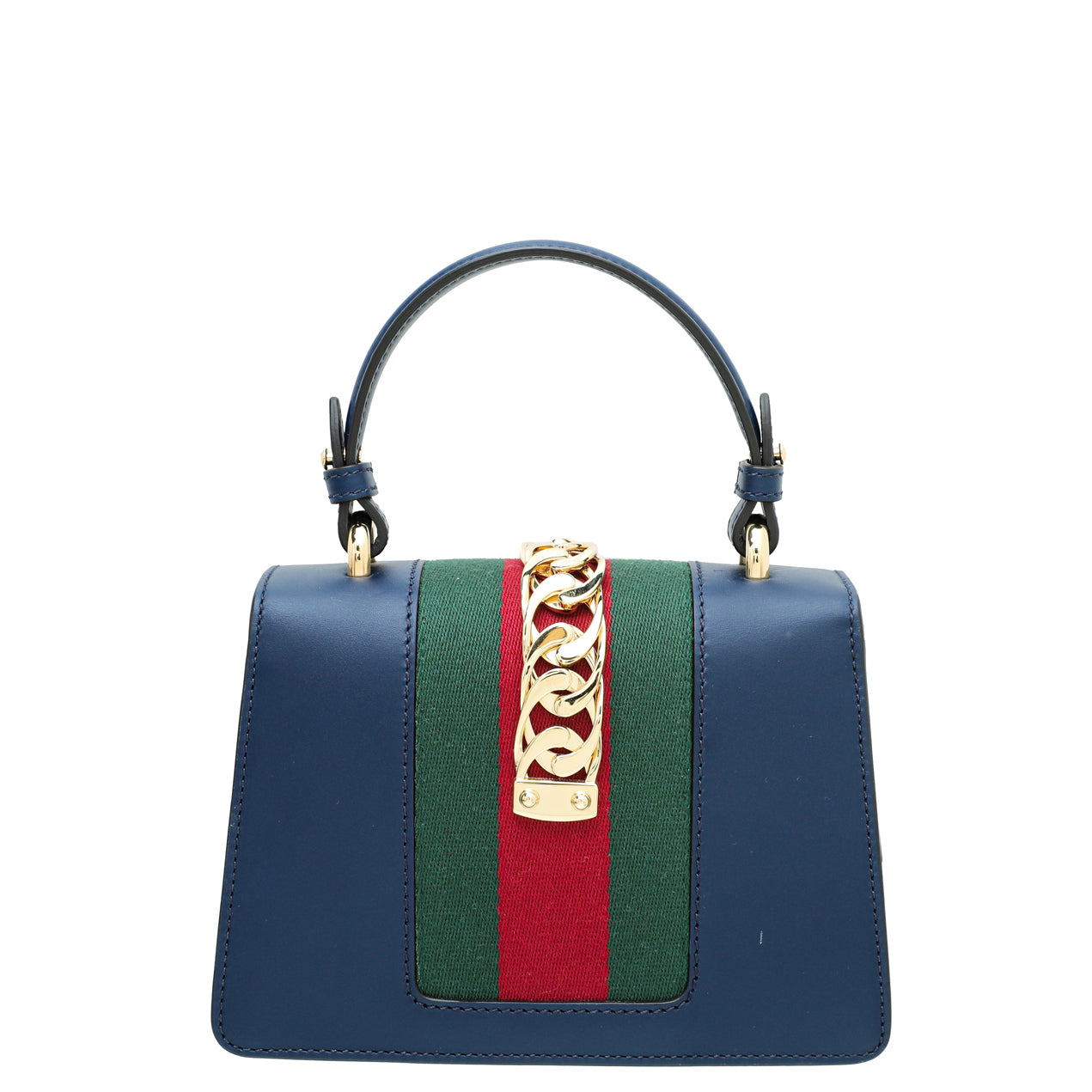 Gucci Navy Blue Sylvie Mini Top Handle Bag-Gucci-THE CLOSET