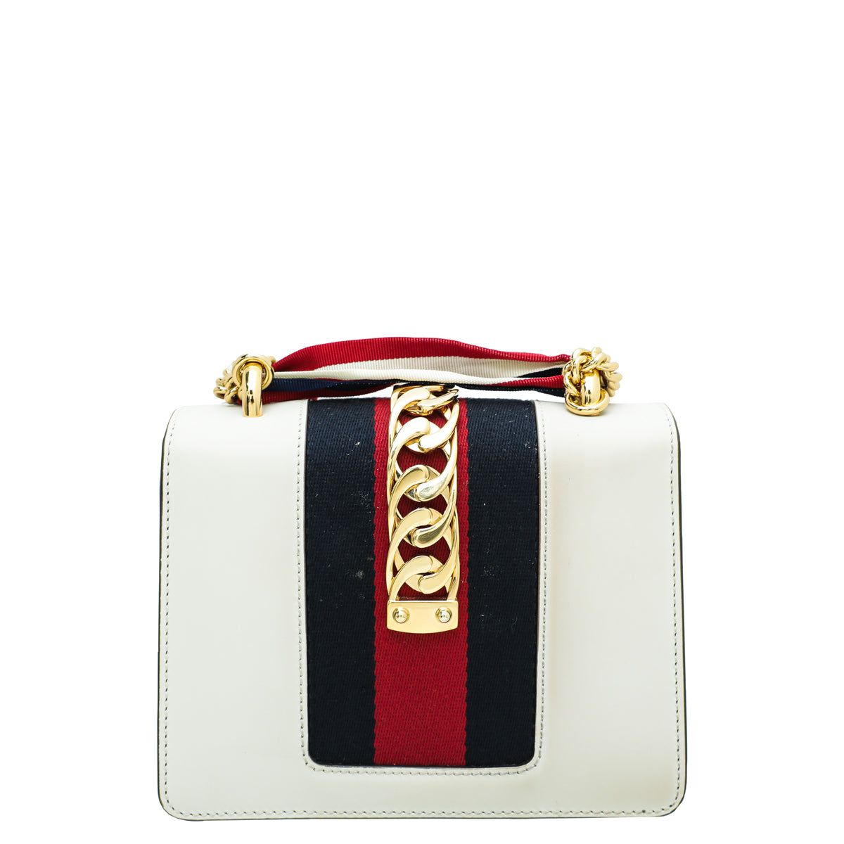 Gucci White Sylvie Mini Flap Chain Bag-Gucci-THE CLOSET