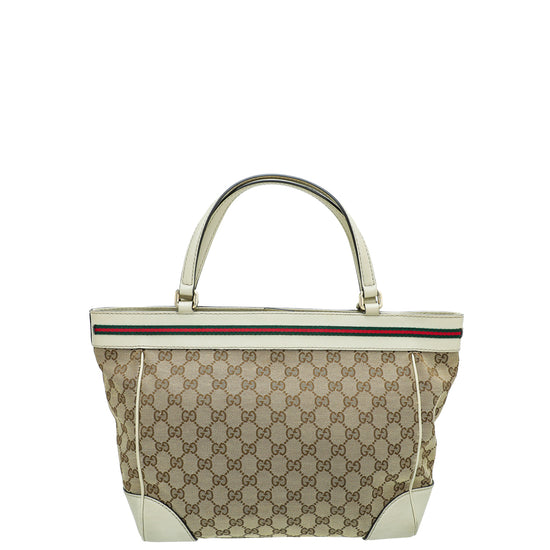 Gucci Bicolor GG Web Medium Mayfair Tote Bag