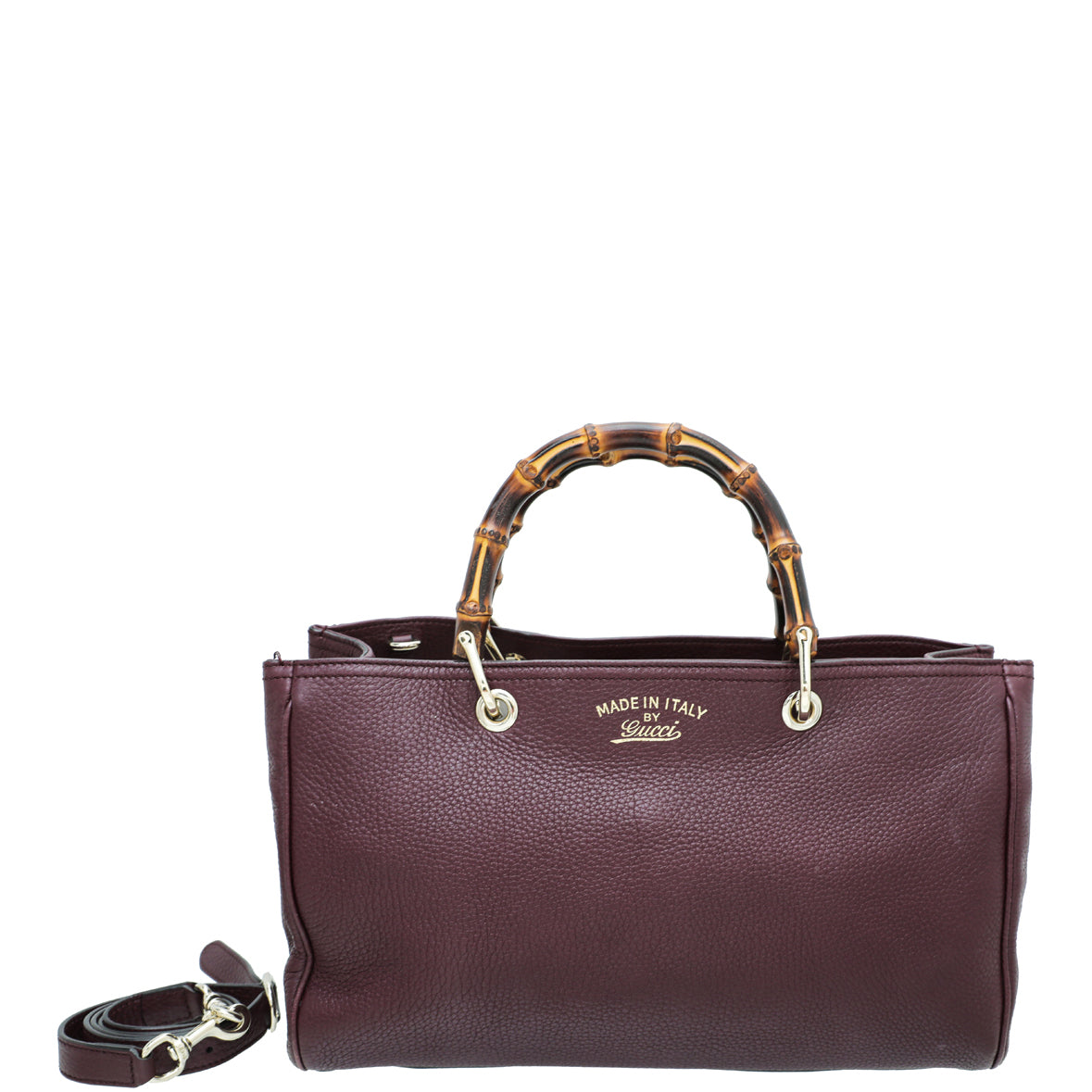 Gucci Burgundy Bamboo Shopper Tote Medium Bag-Gucci-THE CLOSET