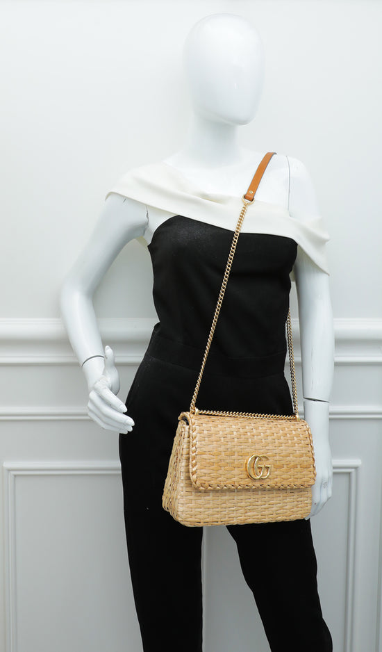 Gucci Natural GG Croisette Linea Cestino Bamboo Glazed Small Bag – The  Closet