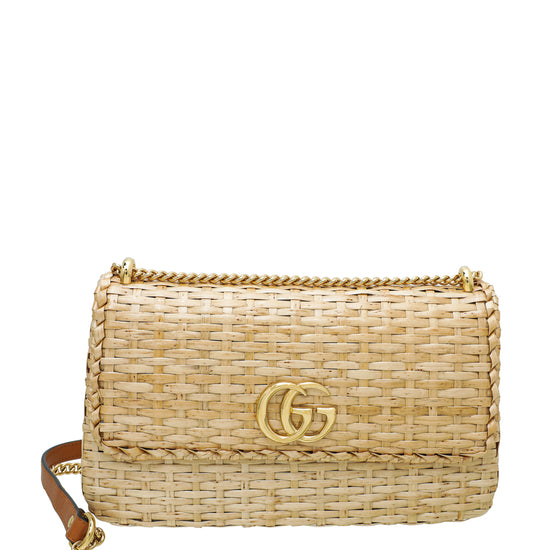 Gucci Natural GG Croisette Linea Cestino Bamboo Glazed Small Bag