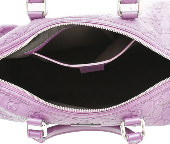GUCCI Medium Joy Guccissima Leather Boston Bag Purple 265697-US