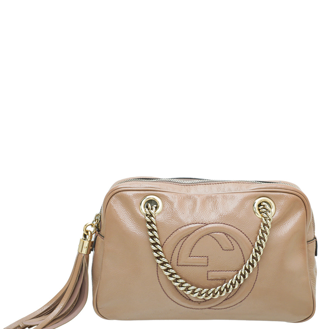 Gucci Dusty Pink Soho Tassel Chain Shoulder Bag-Gucci-THE CLOSET