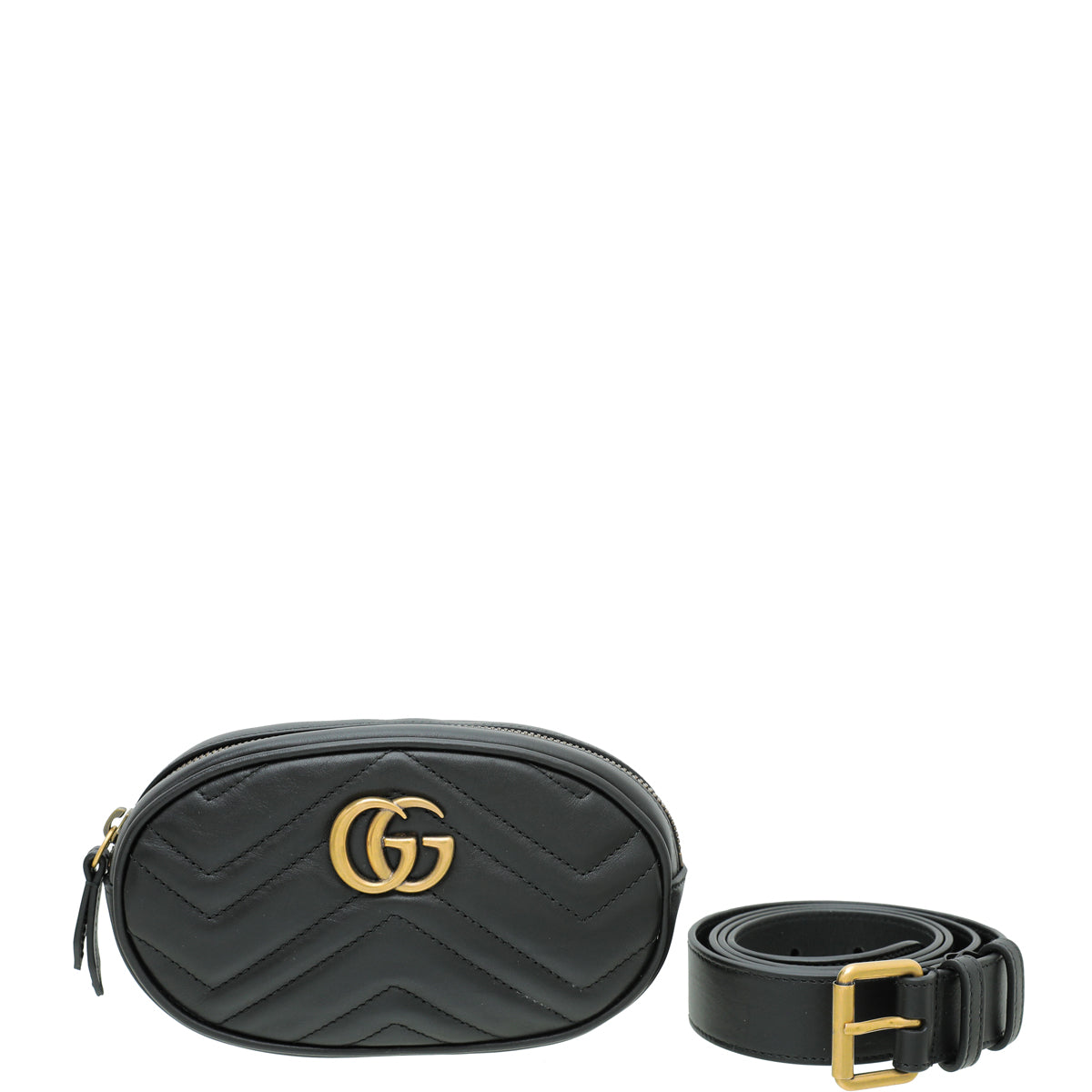 Gucci Black GG Marmont Mini Belt Bag-Gucci-THE CLOSET