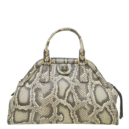 Gucci Bicolor Python Re(Belle) Top Handle Medium Bag